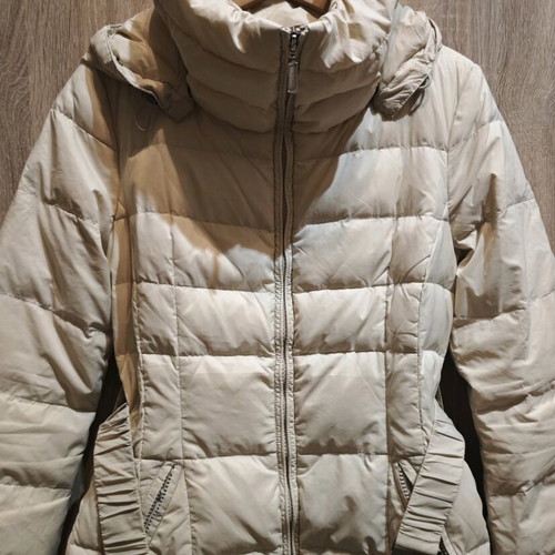 Benetton women's down jacket used, white-beige, size M