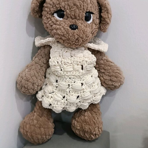 Crocheted Puppy with Silicone Filling New