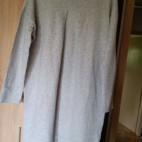Benetton asymmetrical blouse dress like new, gray, size large