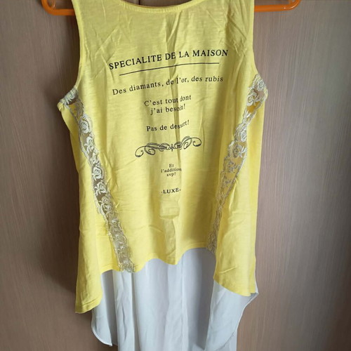 Shine 2gether women's blouse used, size M/L, white and yellow