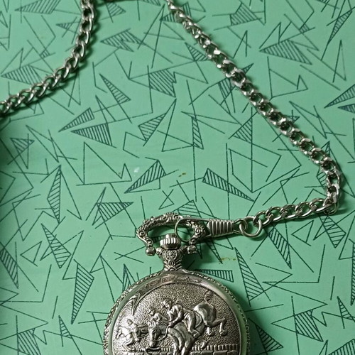 Vintage Clique pocket watch new, silver