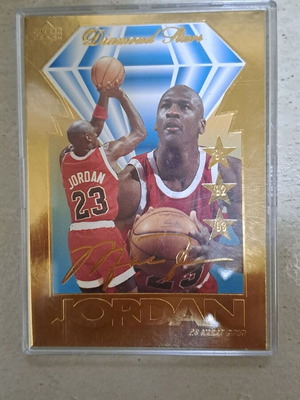Συλλεκτική κάρτα Jordan 23 καράτια σαν καινούργιο με ανάγλυφη υπογραφή