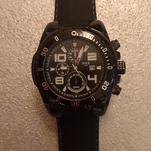 Jean Patrick wristwatch men's new, waterproof, black and blue