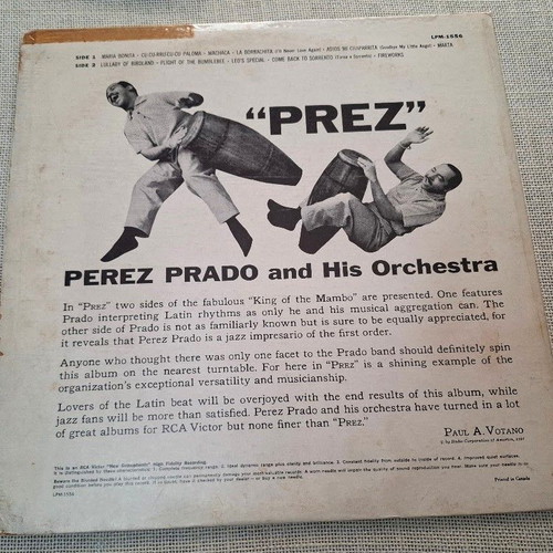 Perez Prado And His Orchestra "Prez" LP, Latin