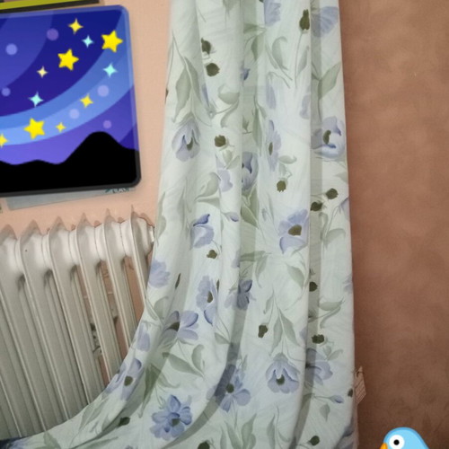 Deal of the day!!! Double-width fabric with floral patterns, in soft shades of green and purple
