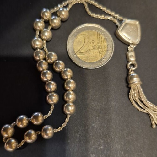 Worry beads new, 23 beads, 925 silver, 0.6mm