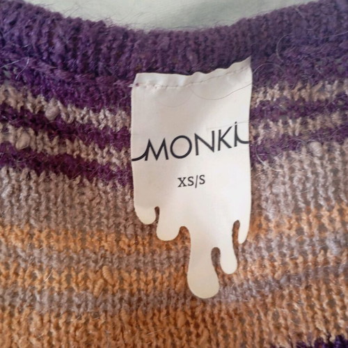 Monki vintage knitted blouse like new, beige and purple