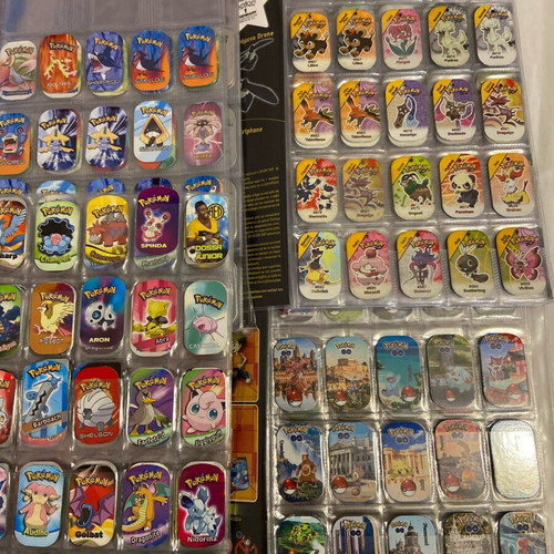 Collectible Pokemon and football tags used