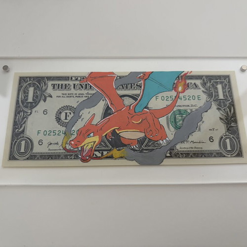 Charizard Pokemon series dollar art with base