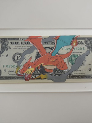 Charizard Pokemon series dollar art with base