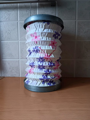 Φαναράκι από βαμβακερό ύφασμα και μέταλλο καινούργιο με σχέδια αστεράκια