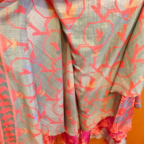 Silk double-sided skirt multicolor, new, fits up to 2XL