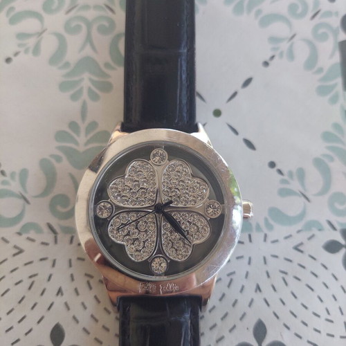 Folli Follie watch with crystals like new, black and silver