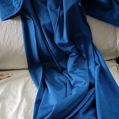 Robe with padded shoulders size medium like new, blue