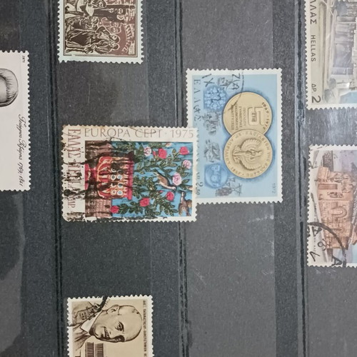 Greek stamps used, sealed
