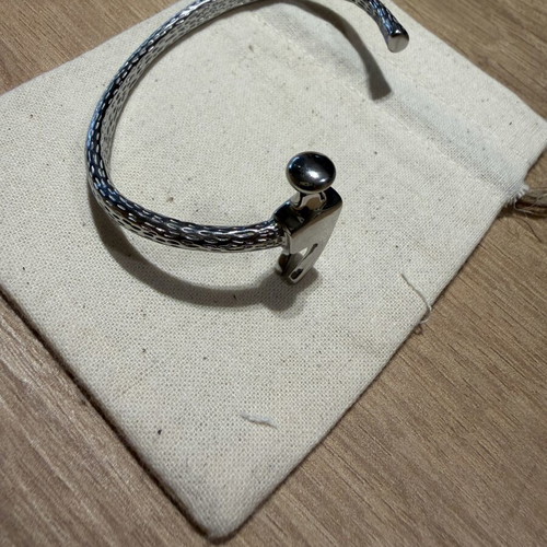 Elegatto Hammer Cuff Bracelet new, silver stainless steel