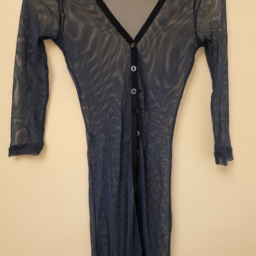 Women's transparent cardigan dress with buttons size S blue like new