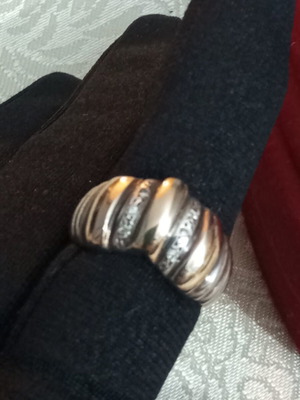 Silver gold ring 585 950 used, size 57