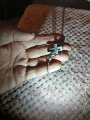 Stainless Steel Cross with 51cm Chain Modern Bicolor