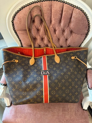 Louis Vuitton Neverfull GM shoulder bag used brown and red
