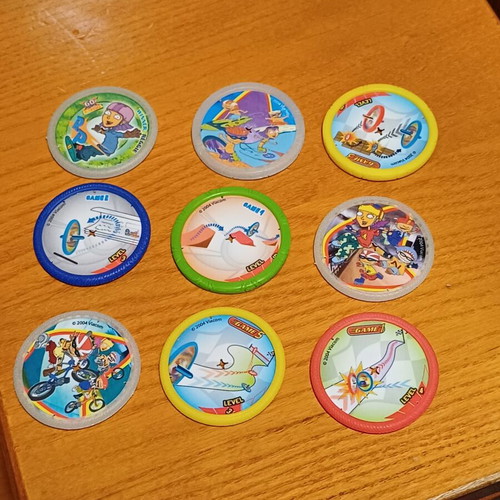 Rocket Power Rollers X-Treme collectible tazos set of 9 used