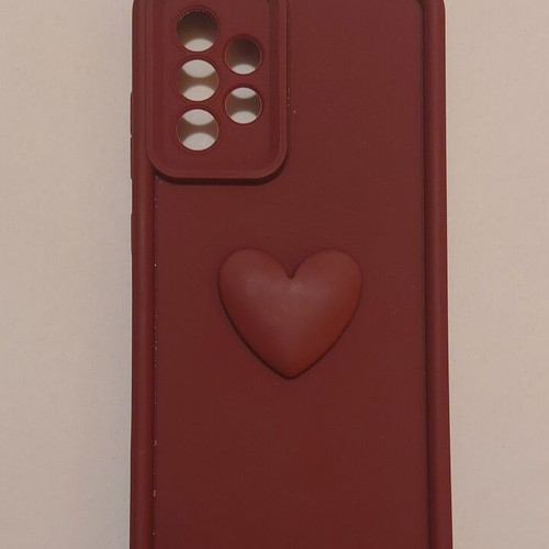 Θήκη Samsung Galaxy A52 / A52s σαν καινούργια, Burgundy Red με 3D καρδιά