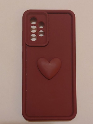 Θήκη Samsung Galaxy A52 / A52s σαν καινούργια, Burgundy Red με 3D καρδιά