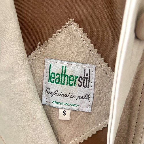 Leatherstill leather trench coat, made in Italy, size S, beige