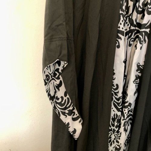 Long gothic dress with hood like new, black and white, size XL