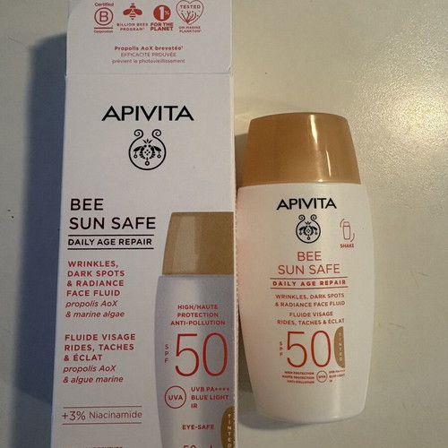 Apivita Bee Sun Safe Daily Age Repair SPF50 Tinted Face Fluid 50ml new