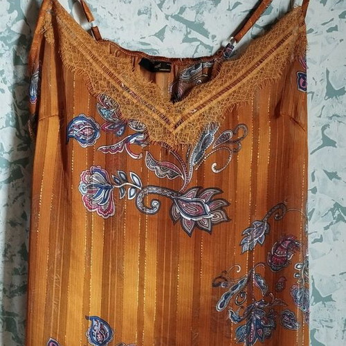 Silk blouse by French brand like new, one size multicolor