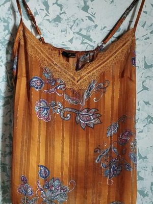 Silk blouse by French brand like new, one size multicolor