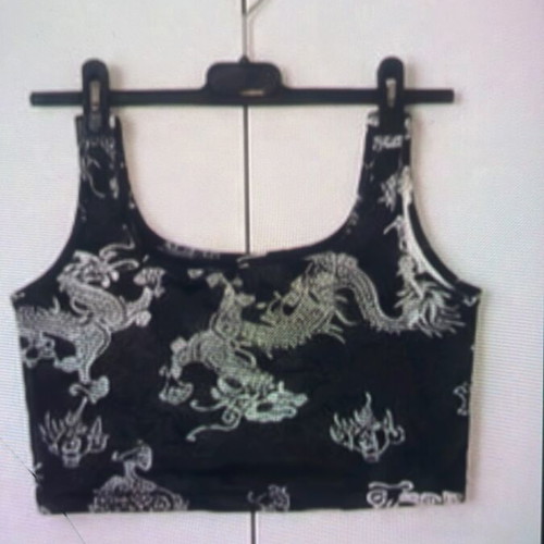 Shein summer crop top black and white, size S