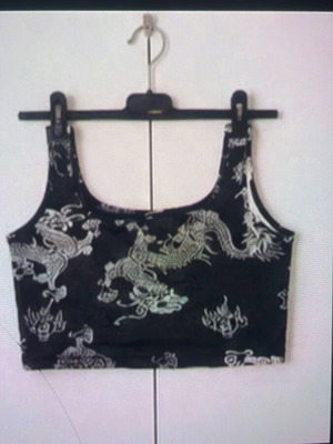 Shein summer crop top black and white, size S