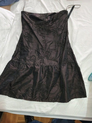 Strapless Mini Y2K Dress Toi&Moi Brown Burgundy Like New