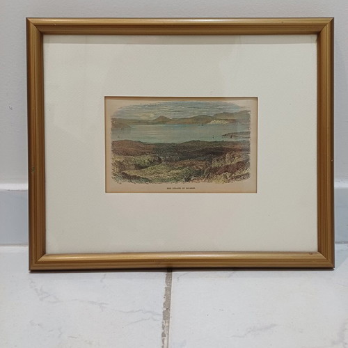 Lithograph "The Straits of Salamis" used, 31cm x 25cm