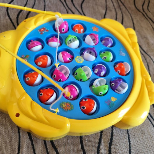 Interactive fishing game used, educational toy