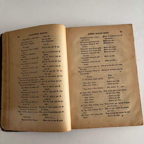 Ollendorff book 1895 used, French language learning