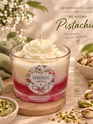 Χειροποίητο αρωματικό κερί σόγιας Pistachio