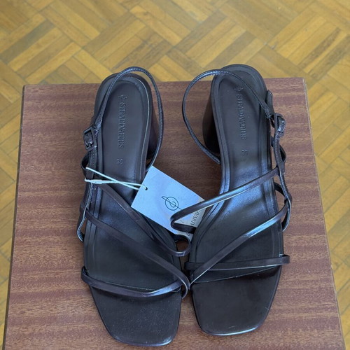 Stradivarius Sandals with Chunky Heel Size 39 New Brown