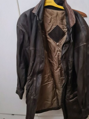 Leather jacket used, brown, size XL-XXL