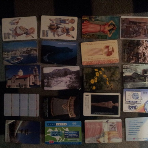 Phone cards used, pack of 20 pieces