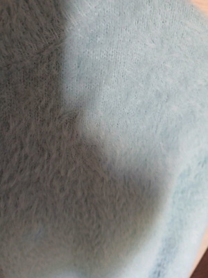 Fuzzy pullover used, turquoise, size S