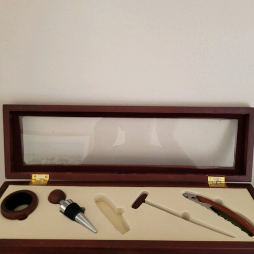 Wine box with wooden tools