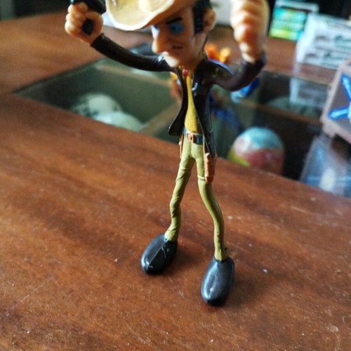Lucky Luke figure from the 70s like new, plastic 13 cm