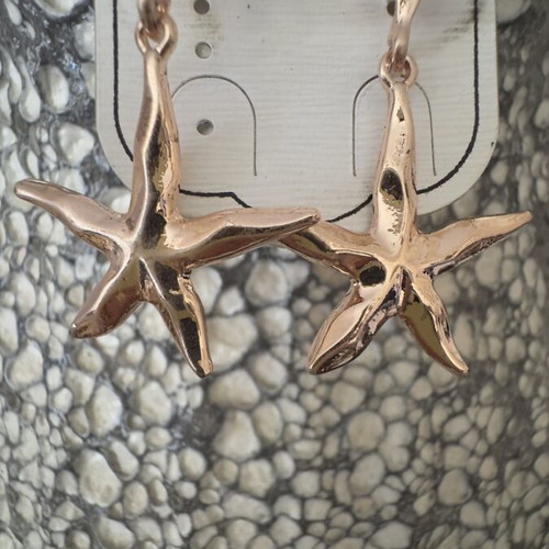 Earrings new, pink and gold tone