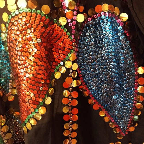 Boho Kaftan Dress with Colorful Sequins New, One Size