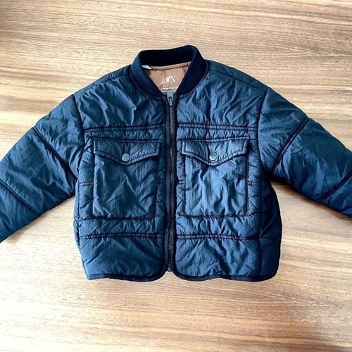 Zara puffer jacket used, black, 2-3 years old