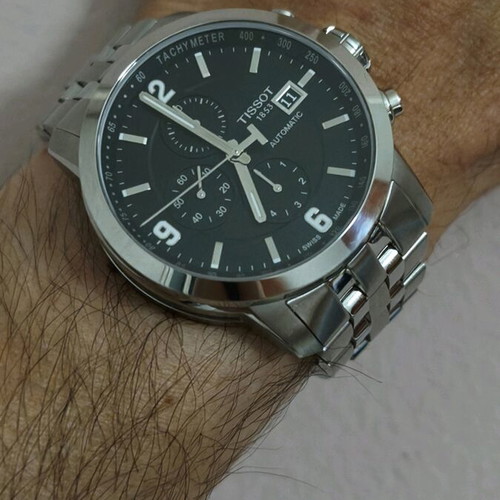 Tissot PRC200 Automatic Chronograph σαν καινούργιο ανδρικό ρολόι μαύρο ασημί
