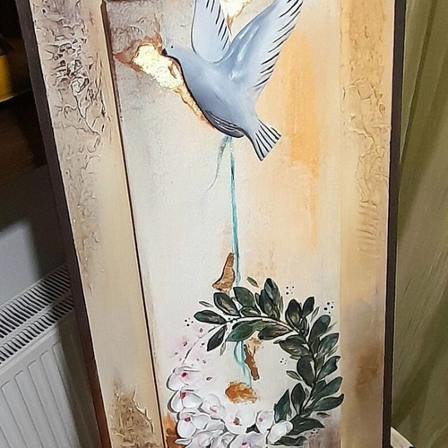 Mixed Media Art Painting New 110x40 cm